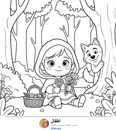 صفحة تلوين حكاية وردة الغابات